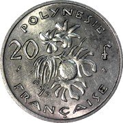 France 20 Francs French Polynesia 1969 KM# 6 POLYNESIE 20 F FRANÇAISE coin reverse France 20 Francs French Polynesia 1969 KM# 6 POLYNESIE 20 F FRANÇAISE coin reverse