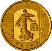 France 5 Euro The Sower. 50 Years of the New Franc 2010 Proof KM# 1674 RF 2010 coin obverse France 5 Euro The Sower. 50 Years of the New Franc 2010 Proof KM# 1674 RF 2010 coin obverse
