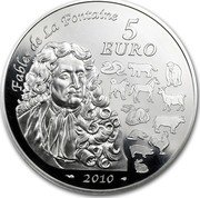 France 5 Euro La Fontaine - Year of the Tiger 2010 Proof KM# 1715 FABLES DE LA FONTAINE 5 EURO 2010 coin reverse France 5 Euro La Fontaine - Year of the Tiger 2010 Proof KM# 1715 FABLES DE LA FONTAINE 5 EURO 2010 coin reverse