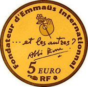 France 5 Euro 100th Anniversary of the Birth of Abbe Pierre 2012 (a) Proof KM# 1896 FONDATEUR D'EMMAÜS INTERNATIONNAL … ET LES AUTRES ? ABBÉ PIERRE 5 EURO RF coin obverse France 5 Euro 100th Anniversary of the Birth of Abbe Pierre 2012 (a) Proof KM# 1896 FONDATEUR D'EMMAÜS INTERNATIONNAL … ET LES AUTRES ? ABBÉ PIERRE 5 EURO RF coin obverse
