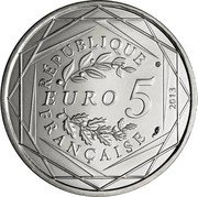 France 5 Euro Brotherhood. The Values of the Republic 2013 KM# 1760 RÉPUBLIQUE FRANÇAISE EURO 5 2013 coin obverse France 5 Euro Brotherhood. The Values of the Republic 2013 KM# 1760 RÉPUBLIQUE FRANÇAISE EURO 5 2013 coin obverse