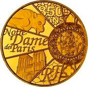 France 5 Euro 850th Anniversary of the Cathedral Notre-Dame de Paris 2013 Proof KM# 2099 850 ANS NOTRE DAME DE PARIS RF coin obverse France 5 Euro 850th Anniversary of the Cathedral Notre-Dame de Paris 2013 Proof KM# 2099 850 ANS NOTRE DAME DE PARIS RF coin obverse