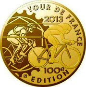 France 5 Euro 100th Edition of the Tour de France 2013 Proof KM# 2114 TOUR DE FRANCE 2013 100E EDITION coin reverse France 5 Euro 100th Edition of the Tour de France 2013 Proof KM# 2114 TOUR DE FRANCE 2013 100E EDITION coin reverse