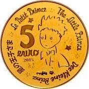 France 5 Euro The Little Prince 2015 Proof KM# 2216 LE PETIT PRINCE RF LPP TM coin obverse