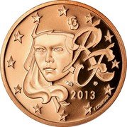 France 5 Euro Cent Marianne 2013 KM# 1284 RF 2013 F. COURTIADE coin obverse France 5 Euro Cent Marianne 2013 KM# 1284 RF 2013 F. COURTIADE coin obverse