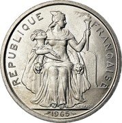 France 5 Francs French Polynesia 1965 (a) KM# 4 REPUBLIQUE FRANÇAISE G.B.BAZOR 1965 coin obverse France 5 Francs French Polynesia 1965 (a) KM# 4 REPUBLIQUE FRANÇAISE G.B.BAZOR 1965 coin obverse