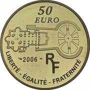 France 50 Euro St. Peter's Basilica 2006 Proof KM# 2046 500 ANS DE LA BASILIQUE SAINT-PIERRE coin reverse