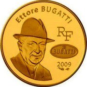 France 50 Euro 100th Anniversary of Bugatti 2009 P Proof KM# 1609 ETTORE BUGATTI RF BUGATTI 2009 coin obverse France 50 Euro 100th Anniversary of Bugatti 2009 P Proof KM# 1609 ETTORE BUGATTI RF BUGATTI 2009 coin obverse