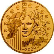 France 50 Euro 20th Anniversary of the Fall of the Berlin Wall 2009 P Proof KM# 1592 € EUROPA 2009 coin reverse France 50 Euro 20th Anniversary of the Fall of the Berlin Wall 2009 P Proof KM# 1592 € EUROPA 2009 coin reverse