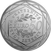France 50 Euro The Sower 2010 KM# 1644 LIBERTÉ ÉGALITÉ FRATERNITÉ EURO 50 coin reverse France 50 Euro The Sower 2010 KM# 1644 LIBERTÉ ÉGALITÉ FRATERNITÉ EURO 50 coin reverse