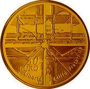 France 50 Euro Georges Pompidou Center 2010 Proof KM# 1684 50 EURO LIBERTÉ ÉGALITÉ FRATERNITÉ coin reverse France 50 Euro Georges Pompidou Center 2010 Proof KM# 1684 50 EURO LIBERTÉ ÉGALITÉ FRATERNITÉ coin reverse