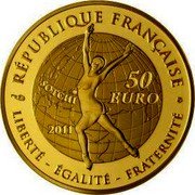 France 50 Euro Winter Games 2011 Proof KM# 1839 RÉPUBLIQUE FRANÇAISE 50 EURO SOTCHI 2011 LIBERTÉ ÉGALITÉ FRATERNITÉ coin obverse France 50 Euro Winter Games 2011 Proof KM# 1839 RÉPUBLIQUE FRANÇAISE 50 EURO SOTCHI 2011 LIBERTÉ ÉGALITÉ FRATERNITÉ coin obverse