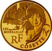 France 50 Euro Cosette - Victor Hugo 2011 Proof KM# 1828 LES MISÉRABLES RF COSETTE coin obverse France 50 Euro Cosette - Victor Hugo 2011 Proof KM# 1828 LES MISÉRABLES RF COSETTE coin obverse