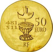 France 50 Euro Clovis 2011 Proof KM# 1801 411-511 50 EURO RF coin obverse France 50 Euro Clovis 2011 Proof KM# 1801 411-511 50 EURO RF coin obverse