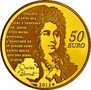 France 50 Euro Puss In Boots 2012 (a) Proof KM# 1861 QUELQUE GRAND QUE SOIT L'AVANTAGE DE JOUIR D'UN RICHE HÉRITAGE, L'INDUSTRIE ET LE SAVOIR-FAIRE VALENT MIEUX QUE DES BIENS ACQUIS. CHARLES PERRAULT 2012 50 EURO coin reverse France 50 Euro Puss In Boots 2012 (a) Proof KM# 1861 QUELQUE GRAND QUE SOIT L'AVANTAGE DE JOUIR D'UN RICHE HÉRITAGE, L'INDUSTRIE ET LE SAVOIR-FAIRE VALENT MIEUX QUE DES BIENS ACQUIS. CHARLES PERRAULT 2012 50 EURO coin reverse