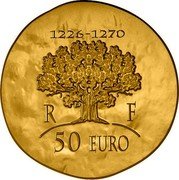 France 50 Euro Saint-Louis 2012 KM# 2077 1226-1270 R F 50 EURO coin obverse France 50 Euro Saint-Louis 2012 KM# 2077 1226-1270 R F 50 EURO coin obverse