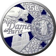 France 50 Euro NOTRE DAME DE PARIS 2013 Proof KM# 2098 850 ANS NOTRE DAME DE PARIS RF coin obverse France 50 Euro NOTRE DAME DE PARIS 2013 Proof KM# 2098 850 ANS NOTRE DAME DE PARIS RF coin obverse