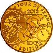 France 50 Euro Tour De France - 100th Edition 2013 Proof KM# 2115 TOUR DE FRANCE 2013 100E EDITION coin reverse France 50 Euro Tour De France - 100th Edition 2013 Proof KM# 2115 TOUR DE FRANCE 2013 100E EDITION coin reverse