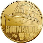 France 50 Euro Ocean Liner Normandie 2014 Proof KM# 2163 NORMANDIE RF coin obverse France 50 Euro Ocean Liner Normandie 2014 Proof KM# 2163 NORMANDIE RF coin obverse
