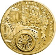 France 50 Euro 100th Anniversary of the Great War. First Battle of the Marne 2014 Proof KM# 2179 LES TAXIS DE LA MARNE 50 EURO 1914 2014 coin reverse France 50 Euro 100th Anniversary of the Great War. First Battle of the Marne 2014 Proof KM# 2179 LES TAXIS DE LA MARNE 50 EURO 1914 2014 coin reverse