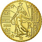 France 50 Euro Cent The Sower 2009 In sets only KM# 1412 2009 RF L. JORIO D'AP. O. ROTY coin obverse France 50 Euro Cent The Sower 2009 In sets only KM# 1412 2009 RF L. JORIO D'AP. O. ROTY coin obverse