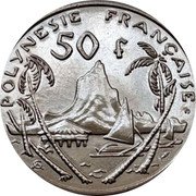 France 50 Francs French Polynesia 2002 (a) KM# 13 POLYNESIE FRANÇAISE 50 F AG coin reverse