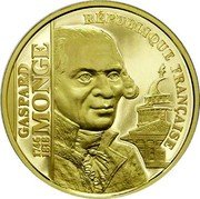 France 500 Francs Gaspard Monge 1998 Proof KM# 1204 REPUBLIQUE FRANCAISE GASPARD MONGE 1746 1818 coin obverse