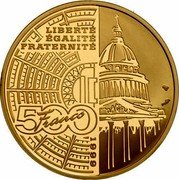 France 500 Francs Jean Jaures 1999 Proof KM# 1961 LIBERTÉ ÉGALITÉ FRATERNITÉ 500 FRANCS 1999 coin reverse