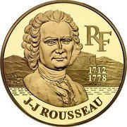 France 500 Francs Jean Jacques Rousseau 2000 Proof KM# 1981 RF 1712 1778 J J ROUSSEAU coin obverse France 500 Francs Jean Jacques Rousseau 2000 Proof KM# 1981 RF 1712 1778 J J ROUSSEAU coin obverse