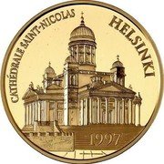 France 500 Francs-75 Euro St. Nicholas Cathedral. Helsinki 1997 Proof KM# 1177 CATHEDRALE SAINT-NICOLAS HELSINKI 1997 coin reverse France 500 Francs-75 Euro St. Nicholas Cathedral. Helsinki 1997 Proof KM# 1177 CATHEDRALE SAINT-NICOLAS HELSINKI 1997 coin reverse