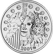France 6.55957 Francs Last Year of French Franc 2001 KM# 1265.1 € EUROPA 2001 coin reverse
