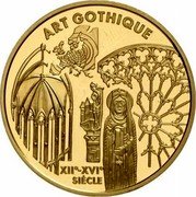 France 655.957 Francs European Art Styles. Gothic 1999 Proof KM# 1249 ART GOTHIQUE XIIE - XVIE SIECLE coin reverse