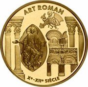 France 655.957 Francs European Art Styles. Roman Art 2000 Proof KM# 1248 ART ROMAN XE - XIIE SIECLE coin reverse