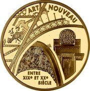France 655.957 Francs European Art Styles. Nouveau 2000 Proof KM# 1252 ART NOUVEAU ENTRE XIXE ET XXE SIECLE coin reverse France 655.957 Francs European Art Styles. Nouveau 2000 Proof KM# 1252 ART NOUVEAU ENTRE XIXE ET XXE SIECLE coin reverse