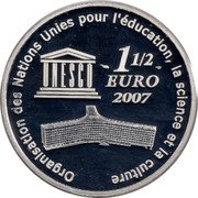 France 1-1/2 Euro The Great Wall of China 2007 Proof KM# 1490 ORGANISATION DES NATIONS UNIES POUR L'ÉDUCATION, LA SCIENCE ET LA CULTURE 1 1/2 EURO 2007 UNESCO coin reverse France 1-1/2 Euro The Great Wall of China 2007 Proof KM# 1490 ORGANISATION DES NATIONS UNIES POUR L'ÉDUCATION, LA SCIENCE ET LA CULTURE 1 1/2 EURO 2007 UNESCO coin reverse