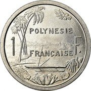France Franc French Polynesia 1965 (a) KM# 2 POLYNESIE 1 FRANÇAISE F. coin reverse
