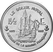 France 1-1/2 Euro French Guiana Essai 2004 X# E13 HISTORIRE DE LA MARINE FRANÇAISE 1 1/2 LE SOLEIL ROYAL E 1670 1692 coin reverse France 1-1/2 Euro French Guiana Essai 2004 X# E13 HISTORIRE DE LA MARINE FRANÇAISE 1 1/2 LE SOLEIL ROYAL E 1670 1692 coin reverse