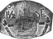 France 1-1/2 Euro (French Guiana Trial Strike) X# TS1 HISTORIRE DE LA MARINE FRANÇAISE 1 1/2 LE SOLEIL ROYAL E 1670 1692 coin reverse