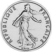 France 1/2 Franc KM# P729 Modern Republic REPUBLIQUE FRANÇAISE O. ROTY coin obverse