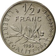 France 1/2 Franc Piedfort 1985 LIBERTE EGALITE FRATERNITE 1/2 FRANC 1985 coin reverse