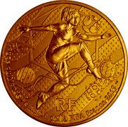France 1/4 Euro FIFA Women World Cup. Asia 2019  KM# 2557 RF COUPE DU MONDE FÉMININE DE LA FIFA FRANCE 2019TM coin obverse
