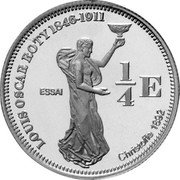 France 1/4 Euro (French Guiana. Louis Oscar Roty Essai) X# E11 CHRISTOFLE 1892 1/4 E ESSAI LOUIS OSCAR ROTY 1846-1911 coin reverse France 1/4 Euro (French Guiana. Louis Oscar Roty Essai) X# E11 CHRISTOFLE 1892 1/4 E ESSAI LOUIS OSCAR ROTY 1846-1911 coin reverse