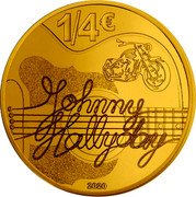 France 1/4 Euro Johnny Halliday 2020  KM# 2848 1/4 € JOHNNY HALLYDAY 2020 coin reverse