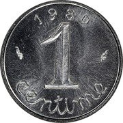 France 1 Centime Grain Sprig 1980 KM# P653 1980 1 CENTIME coin reverse