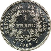France 1 Franc (200th Anniversary of the Estates-General - Essai) KM# E142 1 FRANC REPUBLIQUE FRANÇAISE ESSAI 1898 coin obverse France 1 Franc (200th Anniversary of the Estates-General - Essai) KM# E142 1 FRANC REPUBLIQUE FRANÇAISE ESSAI 1898 coin obverse