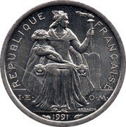 France 1 Franc (Liberty. New Caledonia) KM# 10 REPUBLIQUE FRANÇAISE I E O M G.B.BAZOR 1991 coin obverse France 1 Franc (Liberty. New Caledonia) KM# 10 REPUBLIQUE FRANÇAISE I E O M G.B.BAZOR 1991 coin obverse