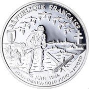 France 1 Franc (Normandy Invasion - Essai) C. LESOT RÉPUBLIQUE FRANÇAISE 6 JUIN 1944 UTAH OMAHA GOLD JUNO SWORD coin obverse France 1 Franc (Normandy Invasion - Essai) C. LESOT RÉPUBLIQUE FRANÇAISE 6 JUIN 1944 UTAH OMAHA GOLD JUNO SWORD coin obverse