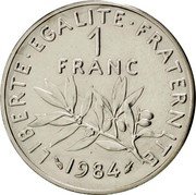 France 1 Franc (O. Roty - Piedfort) KM# P903 LIBERTE EGALITE FRATERNITE 1 FRANC 1984 coin reverse