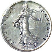 France 1 Franc (Piedfort) REPUBLIQUE FRANÇAISE O.ROTY coin obverse France 1 Franc (Piedfort) REPUBLIQUE FRANÇAISE O.ROTY coin obverse