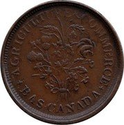 Canada 1 Sou (18 cherry leaves, 7 shamrocks) TOKEN UN SOU MONTREAL coin reverse Canada 1 Sou (18 cherry leaves, 7 shamrocks) TOKEN UN SOU MONTREAL coin reverse